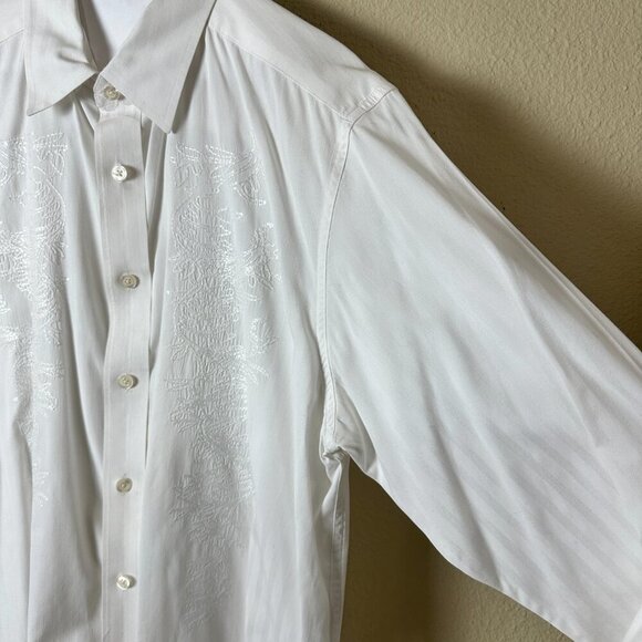 INDIGO PALMS Embroidered Front Button Down Style Shirt Size Large - Picture 4 of 12